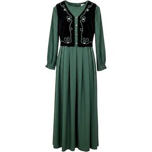 90s Lady Dorby Velvet Folk Vest Prairie Dress Cottagecore Whimsigoth 18W